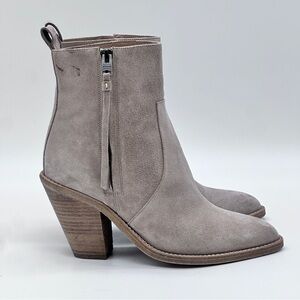 All Saints Taupe Suede Ankle Boots